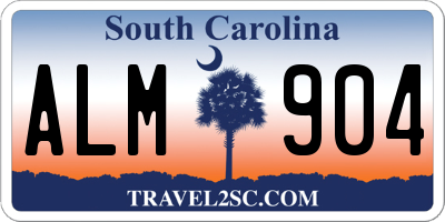 SC license plate ALM904