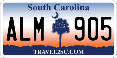 SC license plate ALM905