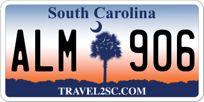 SC license plate ALM906