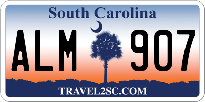 SC license plate ALM907