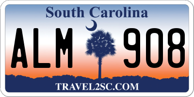 SC license plate ALM908