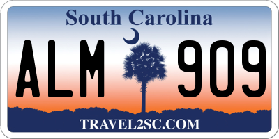 SC license plate ALM909