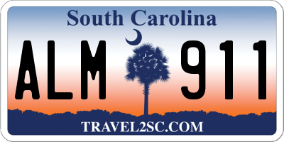 SC license plate ALM911
