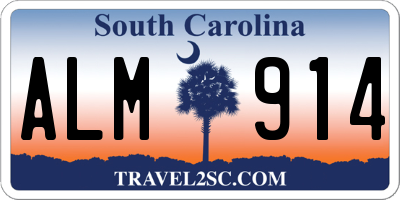 SC license plate ALM914