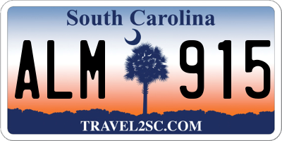 SC license plate ALM915