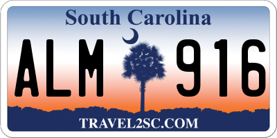SC license plate ALM916