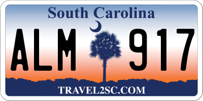 SC license plate ALM917