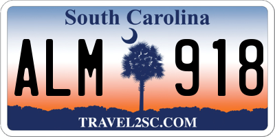 SC license plate ALM918