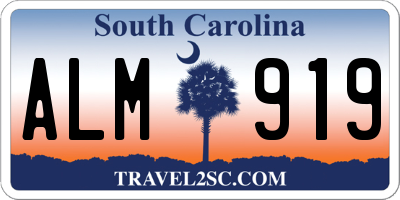 SC license plate ALM919