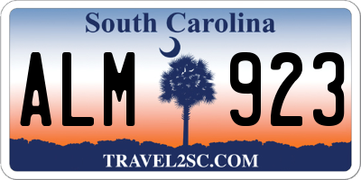 SC license plate ALM923
