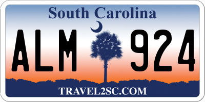 SC license plate ALM924