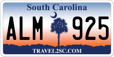 SC license plate ALM925