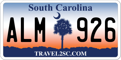 SC license plate ALM926