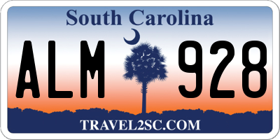 SC license plate ALM928