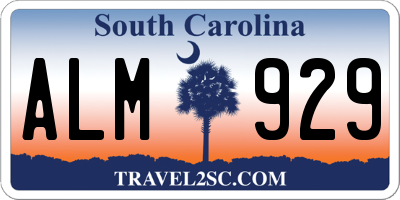 SC license plate ALM929