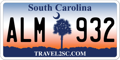 SC license plate ALM932