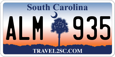SC license plate ALM935