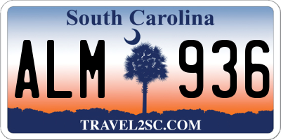 SC license plate ALM936