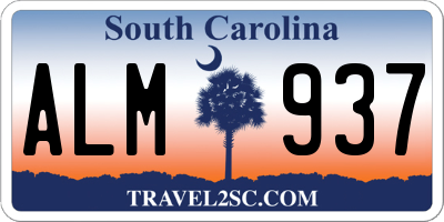 SC license plate ALM937