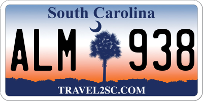 SC license plate ALM938