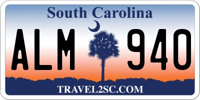 SC license plate ALM940