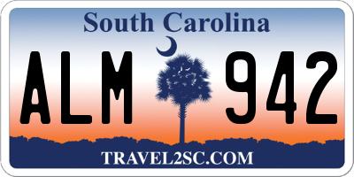 SC license plate ALM942