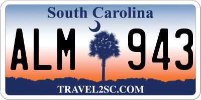SC license plate ALM943
