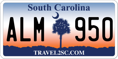 SC license plate ALM950