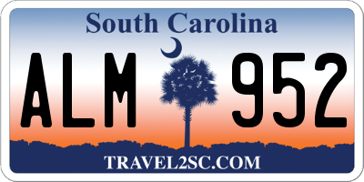 SC license plate ALM952