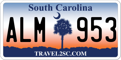 SC license plate ALM953