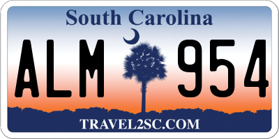 SC license plate ALM954