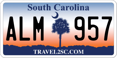 SC license plate ALM957