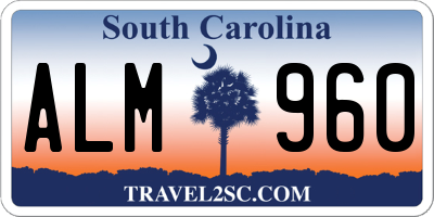 SC license plate ALM960