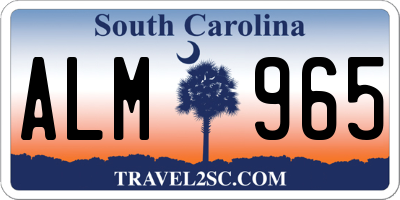 SC license plate ALM965