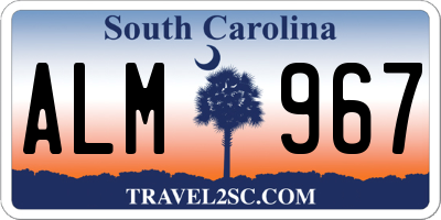 SC license plate ALM967