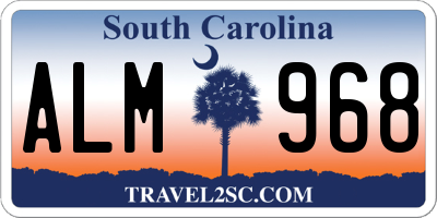 SC license plate ALM968