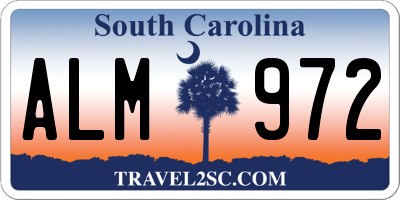 SC license plate ALM972