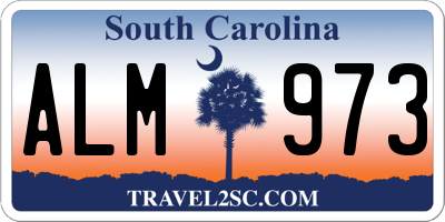 SC license plate ALM973