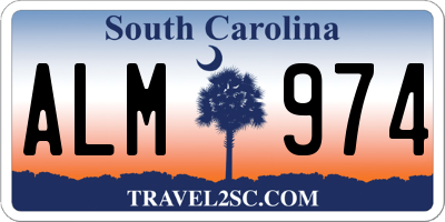 SC license plate ALM974