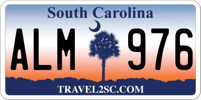 SC license plate ALM976
