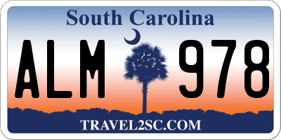 SC license plate ALM978