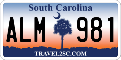 SC license plate ALM981