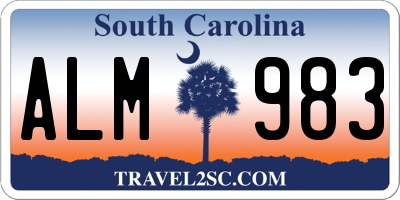 SC license plate ALM983