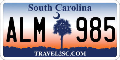 SC license plate ALM985