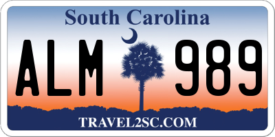 SC license plate ALM989