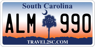 SC license plate ALM990