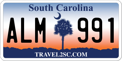 SC license plate ALM991