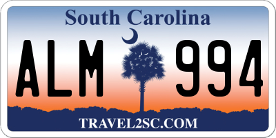SC license plate ALM994
