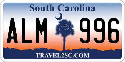 SC license plate ALM996