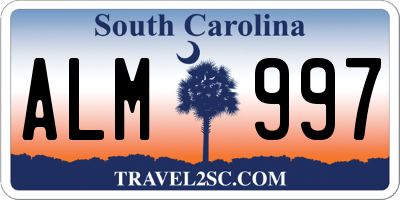 SC license plate ALM997